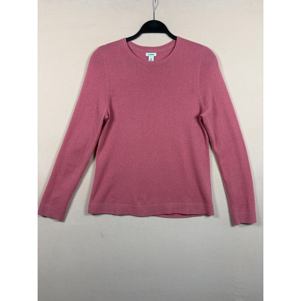L.L.Bean Sweater Womens M Pink Maeve 100% Cashmere Crewneck Long Sleeve
